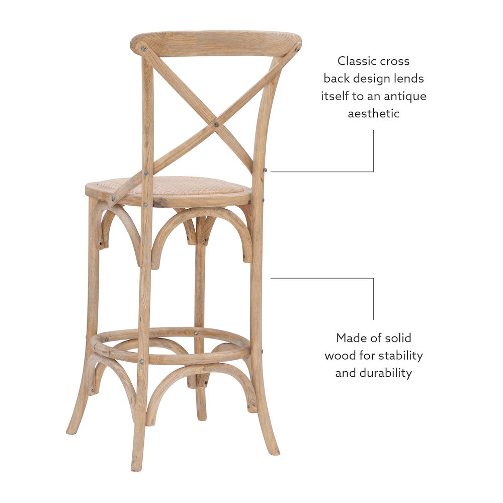 Roxy 30 In Gray Wash Bar Stool