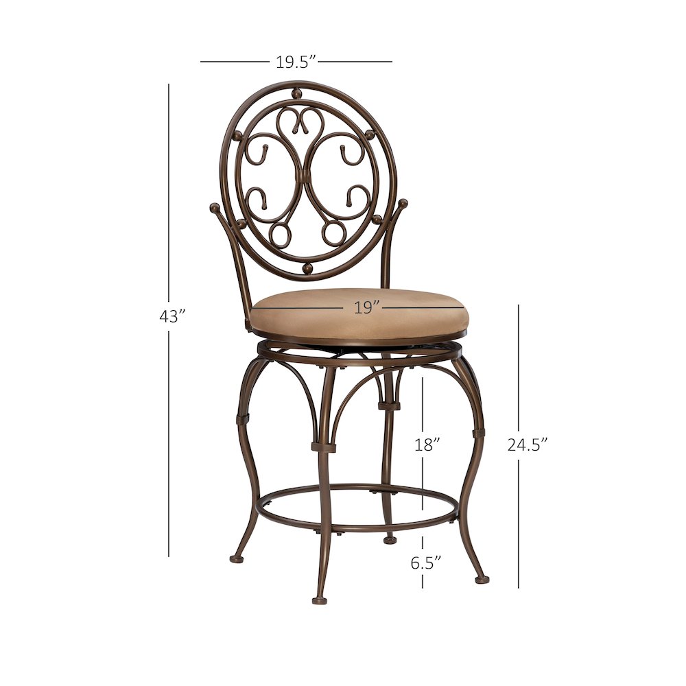Big and Tall Scroll Circle Back Counter Stool