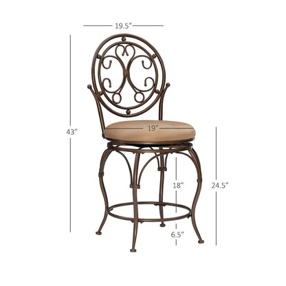 Big and Tall Scroll Circle Back Counter Stool