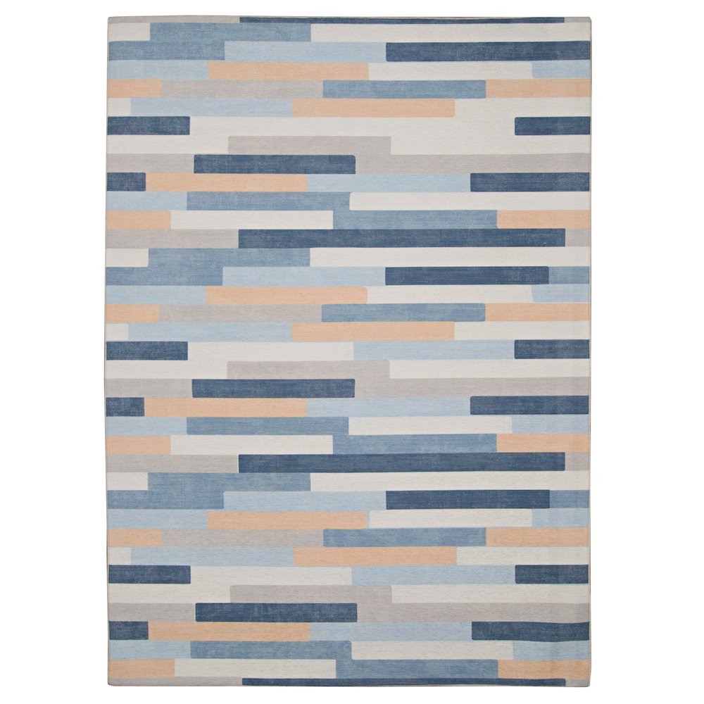 Outdoor Washable Miami Ivory & Blue 7' X 9', Rug