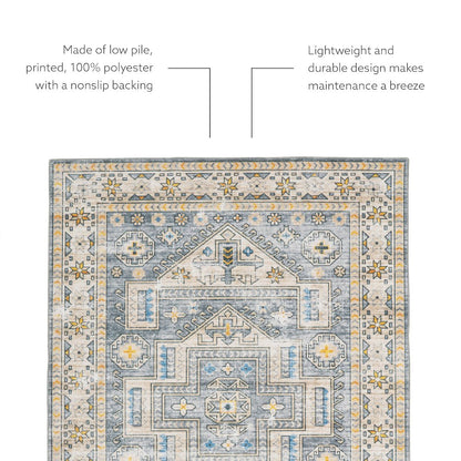 Washable Parson Grey/Beige 3x5, Rug