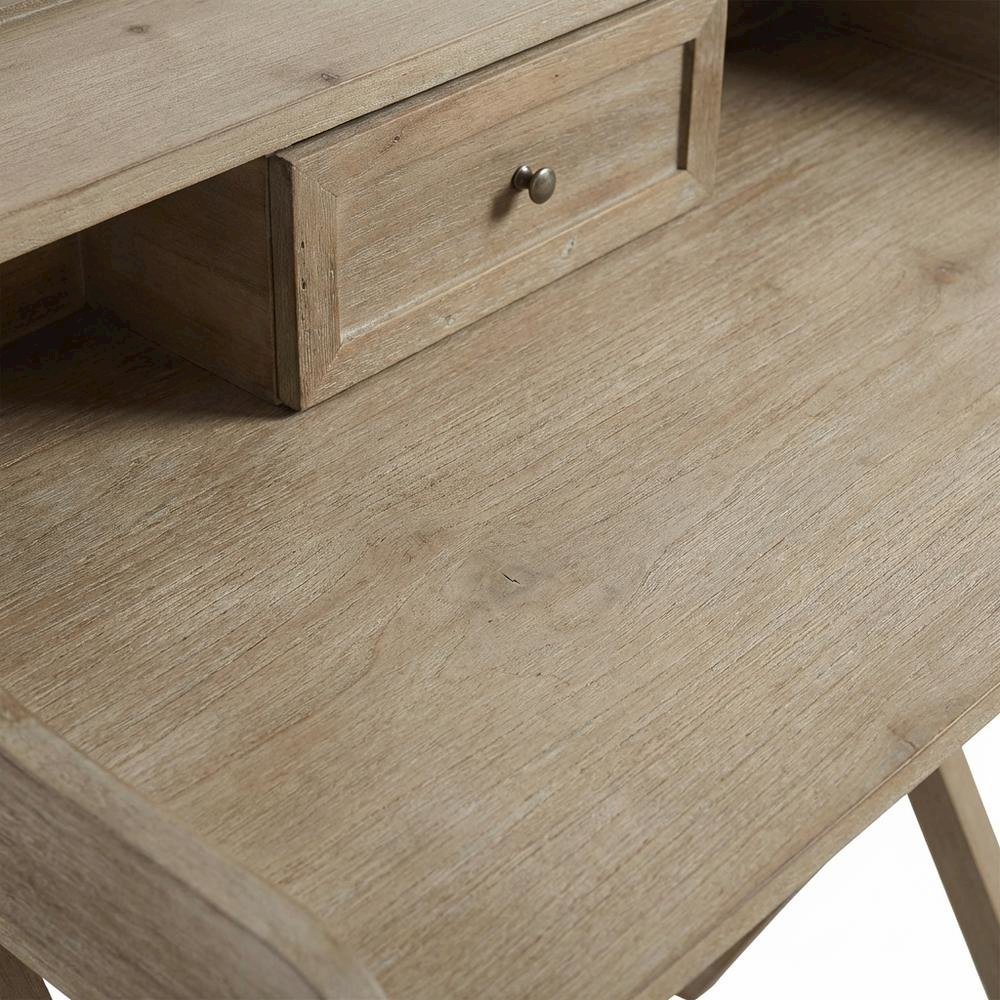 Rustic Brown Folding Office Desk With Solid Wood And Mdf Construction