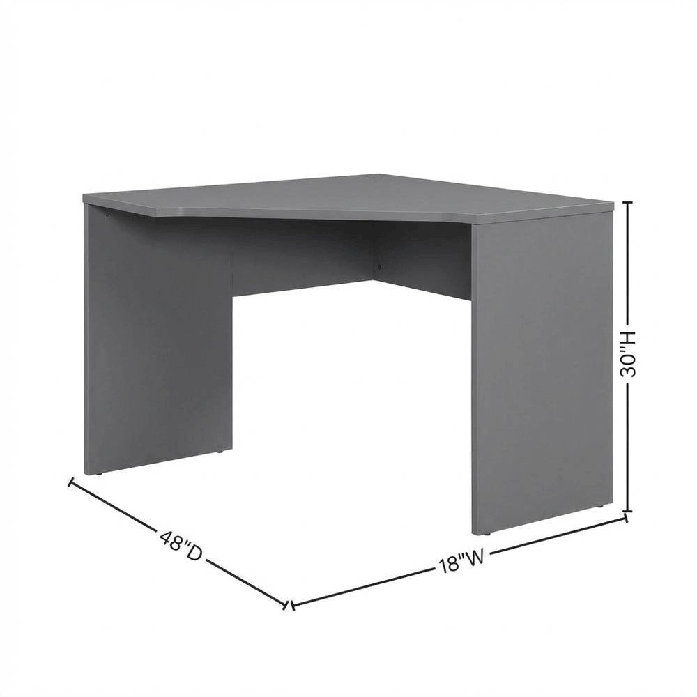 Gray wood and metal roll-top desk with storage compartments for home office use