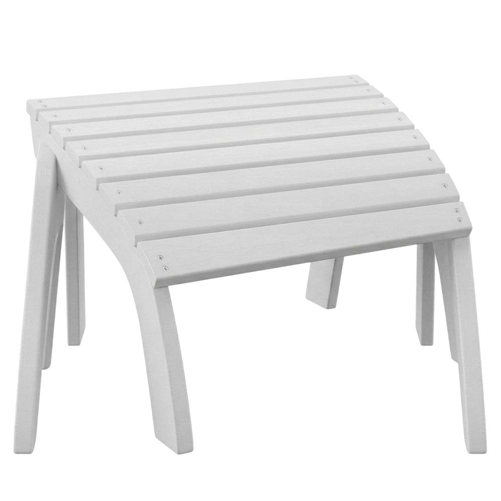 White Outdoor Ottoman With Solid Wood And Acacia Construction For Versatile Use
