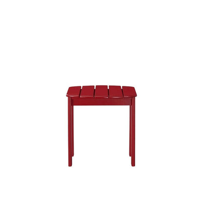 Red Outdoor Coffee Table With Solid Wood And Acacia Finish