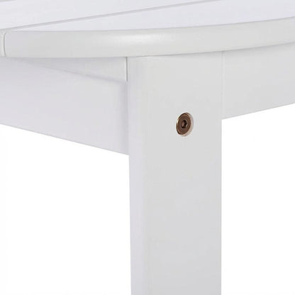 Outdoor White Coffee Table With Solid Wood And Acacia Finish