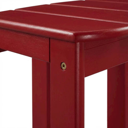 Red Outdoor Coffee Table With Solid Wood And Acacia Finish