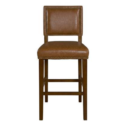 Caramel Bar Stool with Rubberwood Frame and Foam Seat for Comfortable Seating