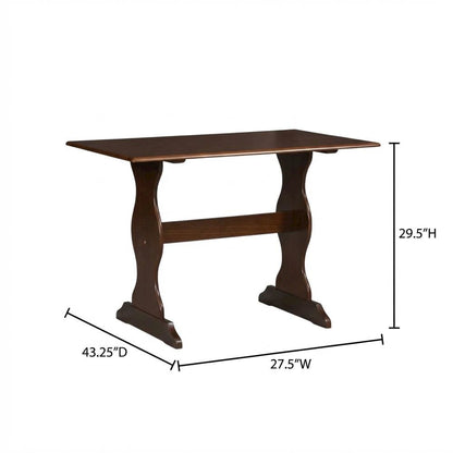 Walnut Dining Table with Solid Pine Top and Rustic Finish