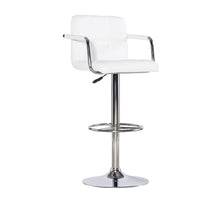 White and Chrome Quilted Barstool
