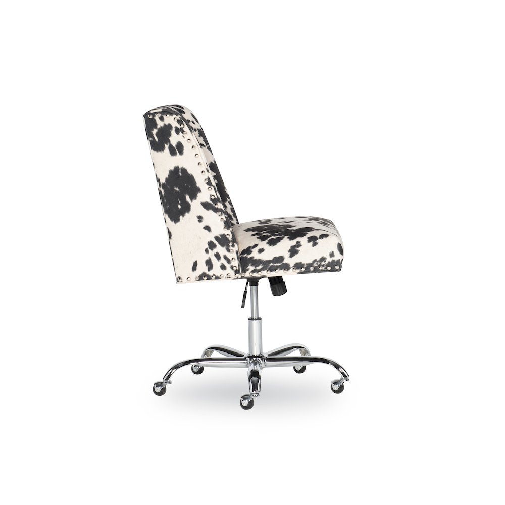 Draper Office Chair, Black And White Cow Print