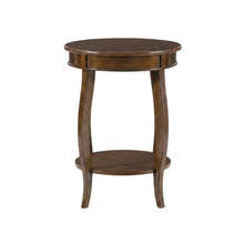 Hazelnut Round Accent Table with Shelf for Living Room or Bedroom