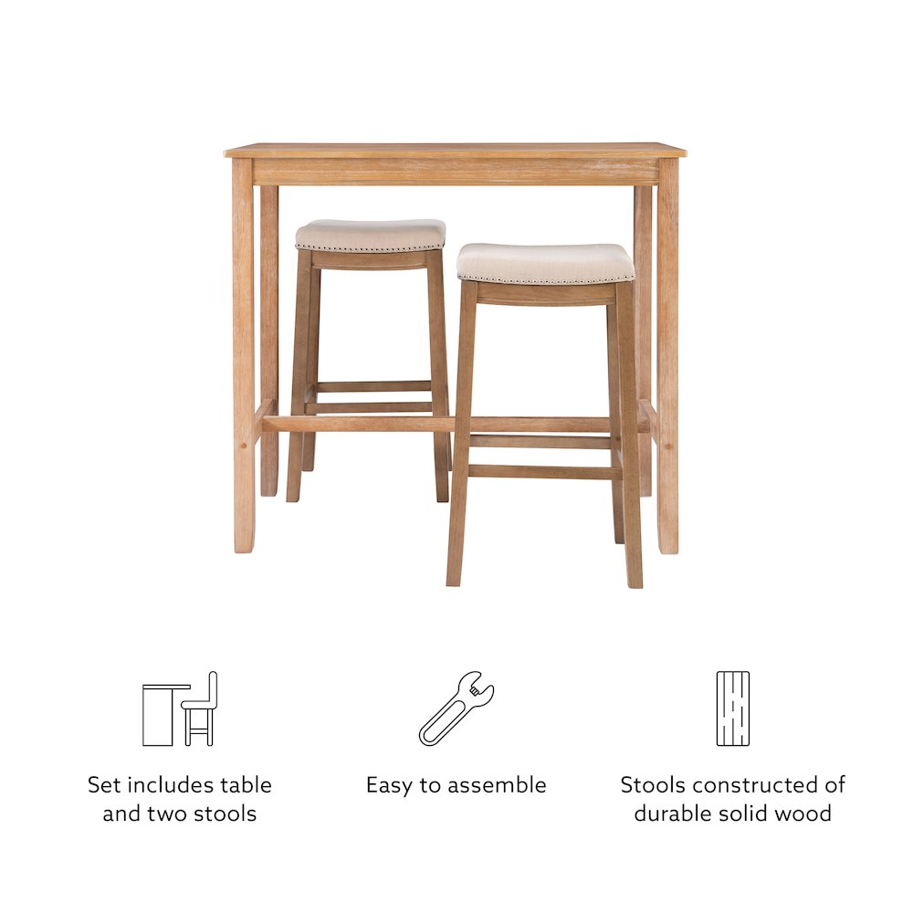Claridge 3Pc Bar Set Natural