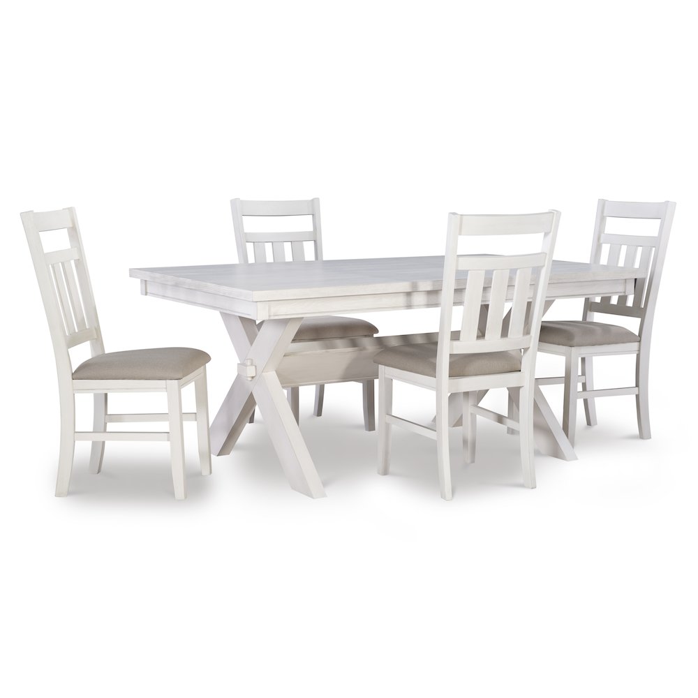 Turino Distressed White 5PC Dining Set