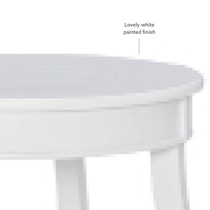 White Round Table with Shelf