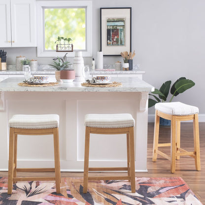 Claridge  Linen Striped Counter Stool