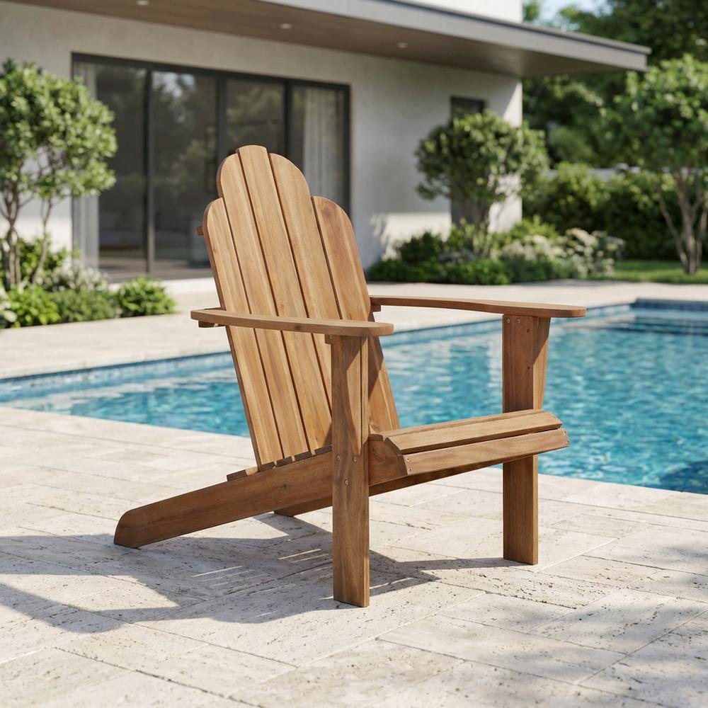 Acorn Adirondack Chair In Brown Solid Wood With Comfortable Design