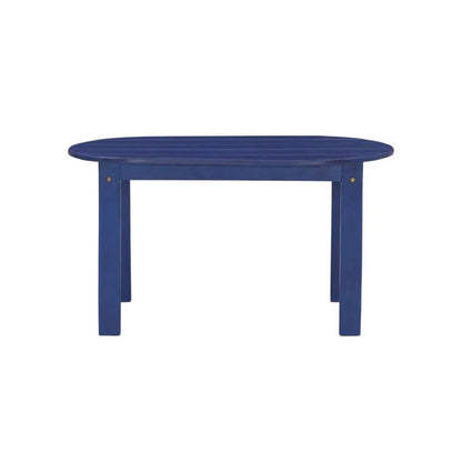 Blue Outdoor Coffee Table With Acacia Wood Finish And Sturdy Construction