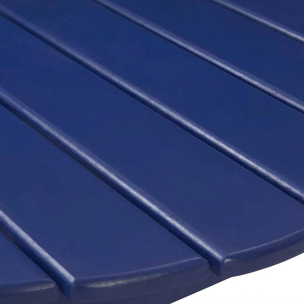 Outdoor End Table In Blue, Acacia Wood Finish, Durable Solid Wood Construction
