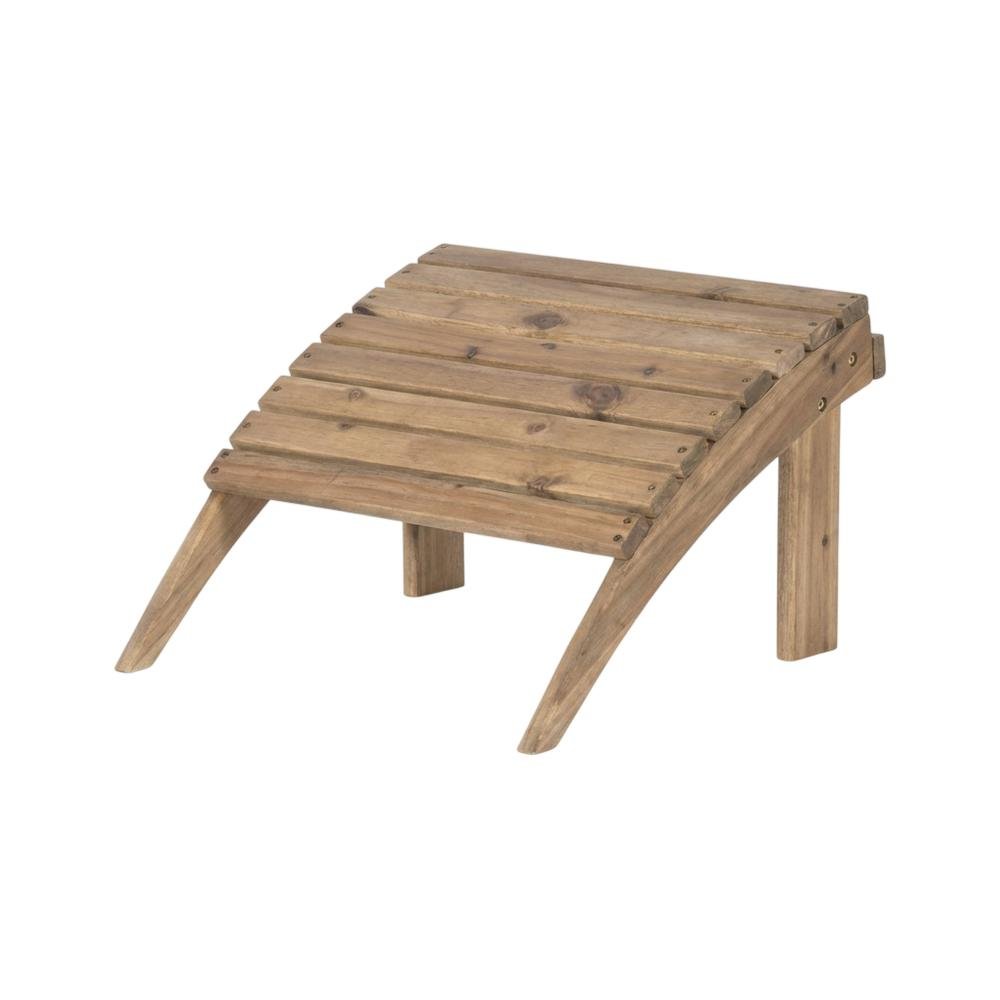 Brown Acorn Outdoor Ottoman With Solid Wood And Acacia Material