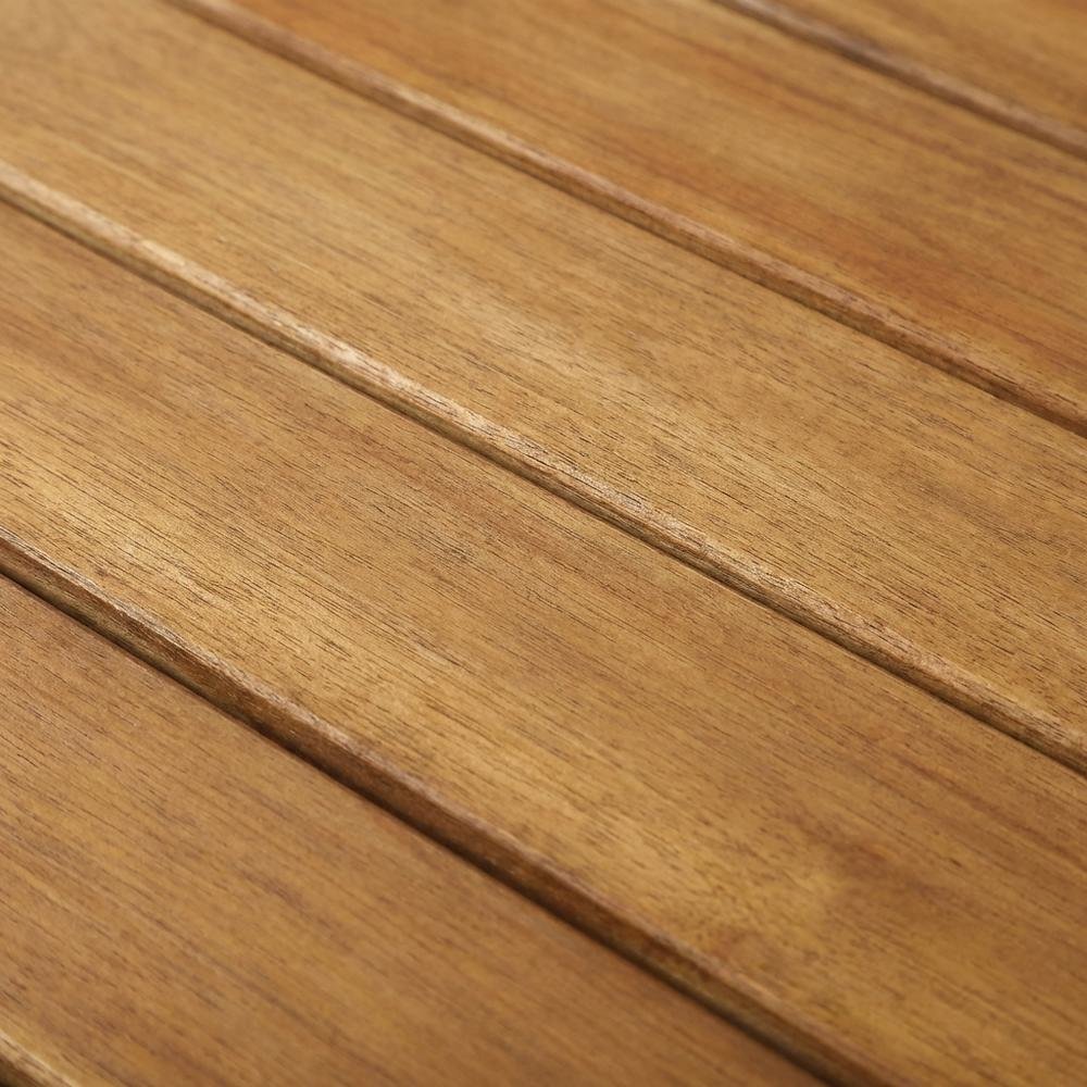 Brown Acacia Wood Outdoor Coffee Table With Solid Construction And Slim Profile