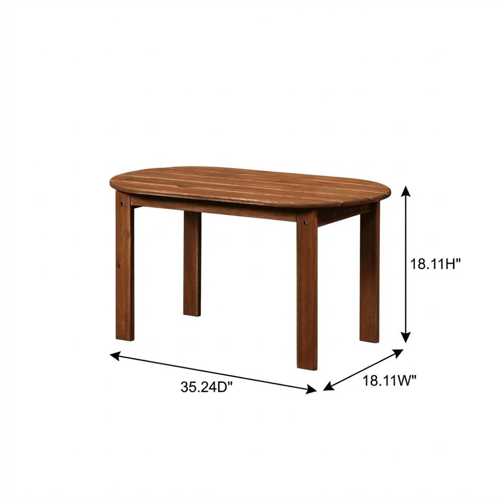 Brown Acacia Wood Outdoor Coffee Table With Solid Construction And Slim Profile