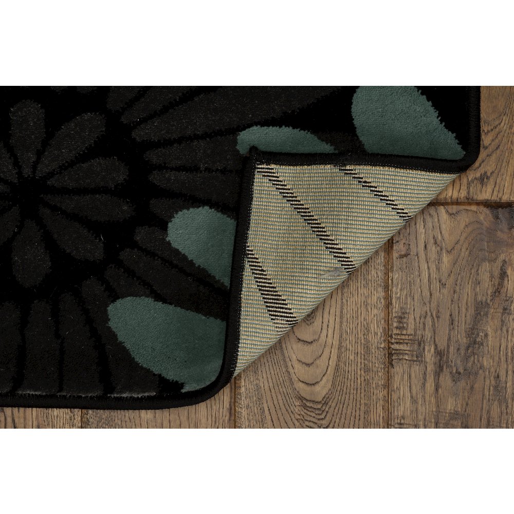 Milan Perth Black & Turquoise 8x10.4, Rug