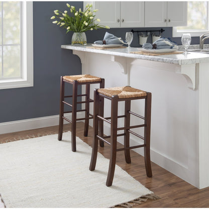Gianna Backless Barstool Walnut Set Of 2