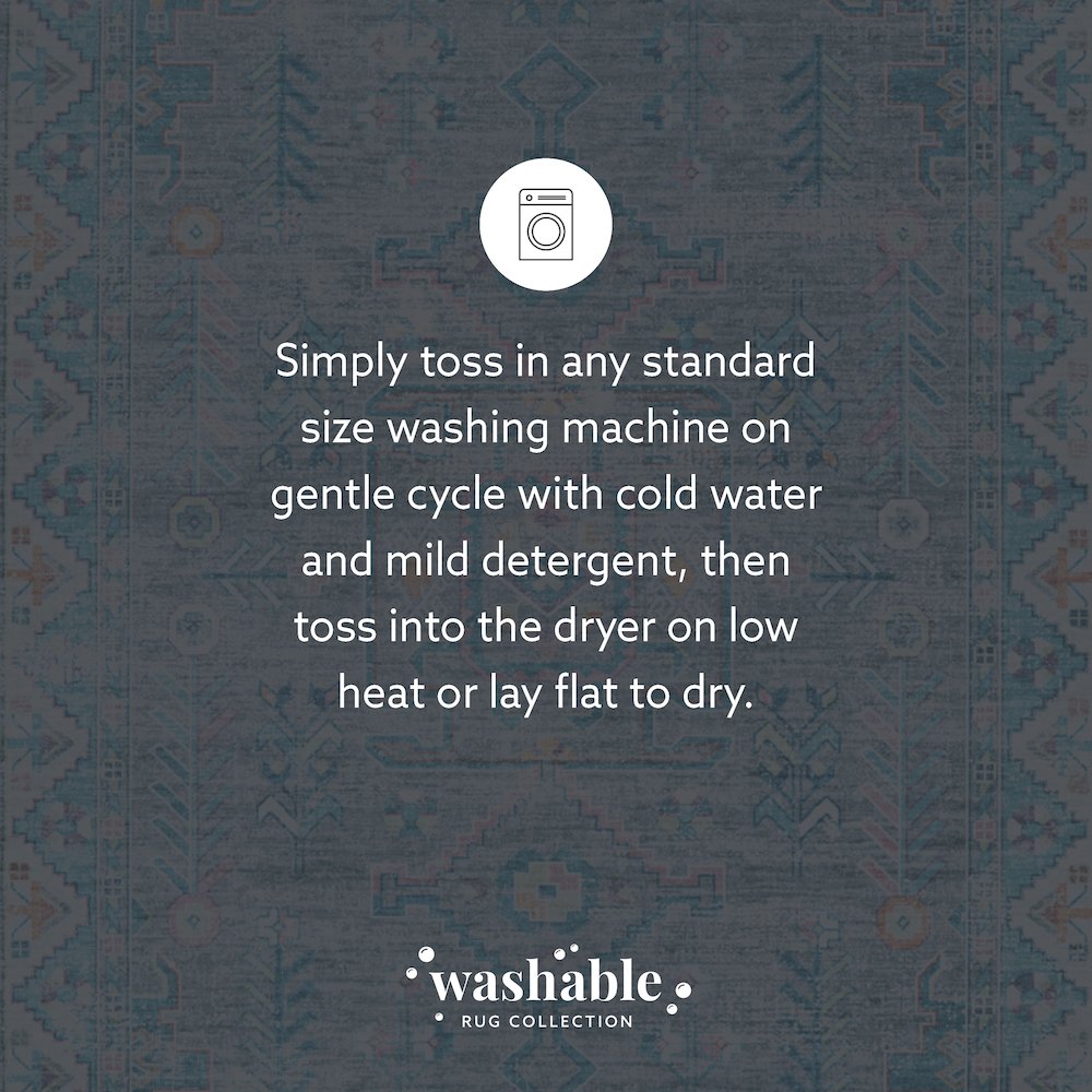 Washable Barron Grey/Green 5x7, Rug