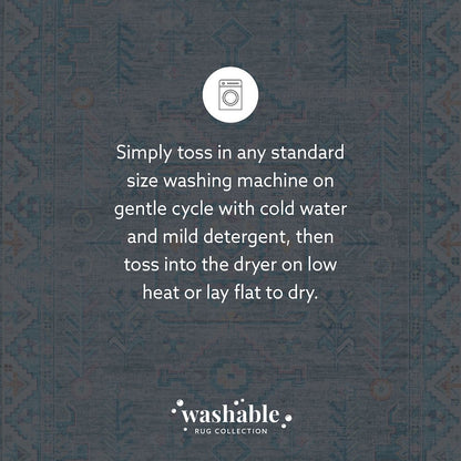 Washable Barron Grey/Green 5x7, Rug