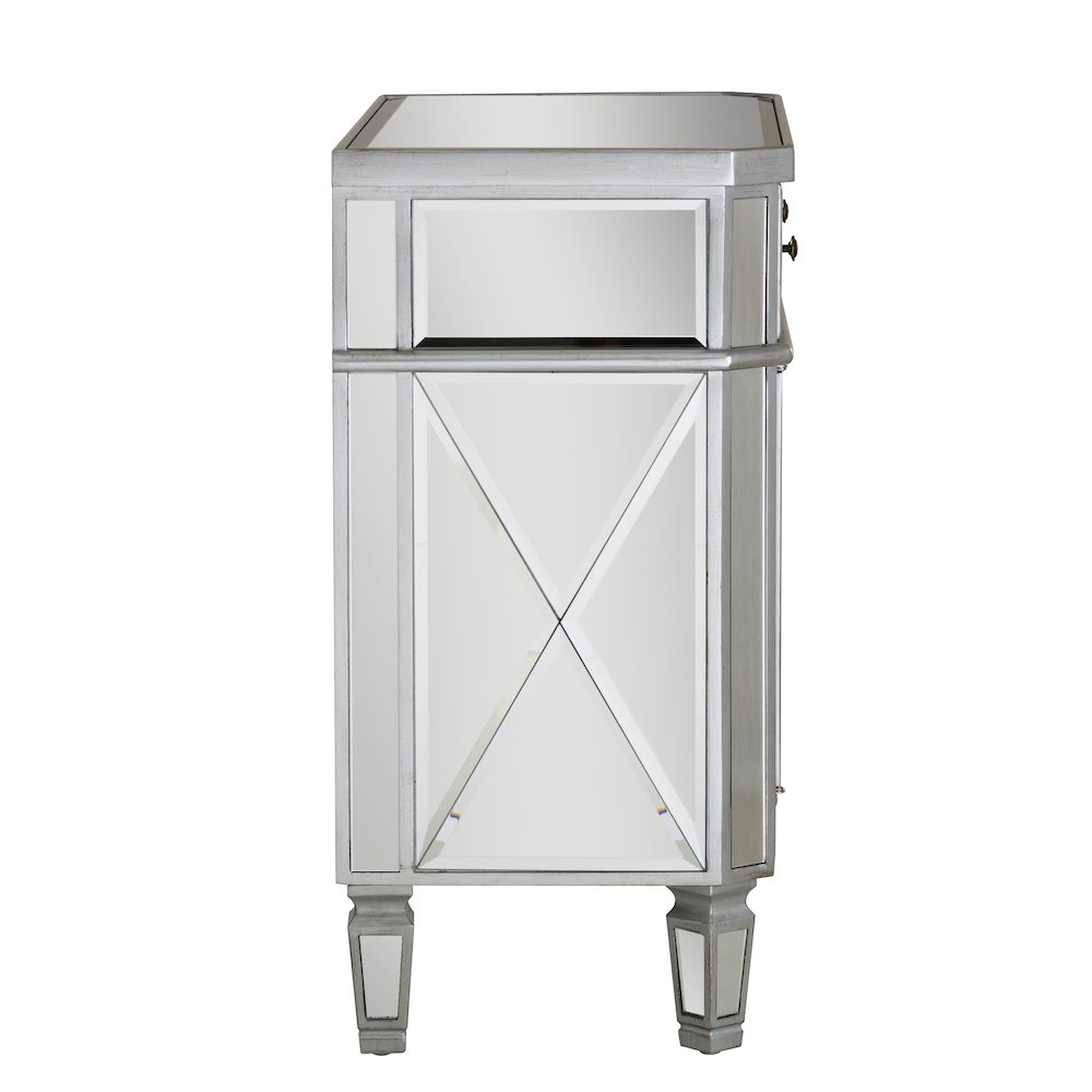 Mirrored 1-Drawer, 2-Door Console