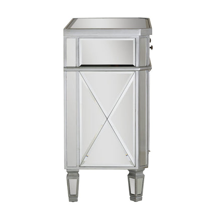 Mirrored 1-Drawer, 2-Door Console