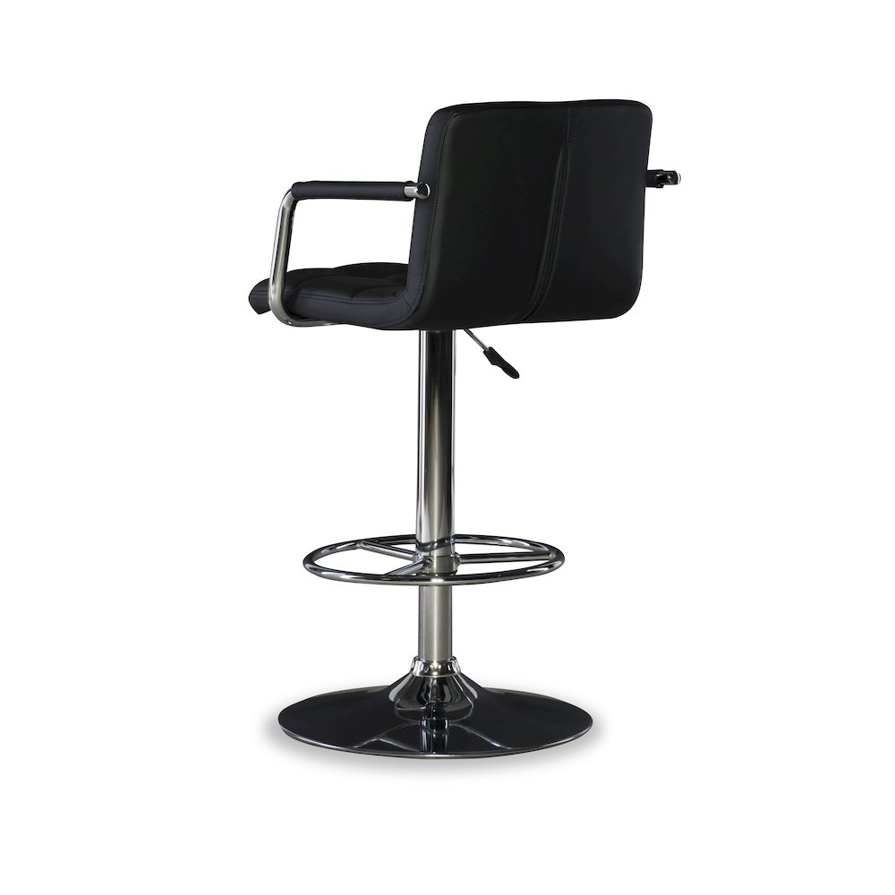 Black and Chrome Quilted Barstool