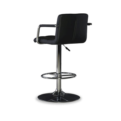 Black and Chrome Quilted Barstool