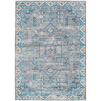 Washable Barron Grey/Green 5x7, Rug
