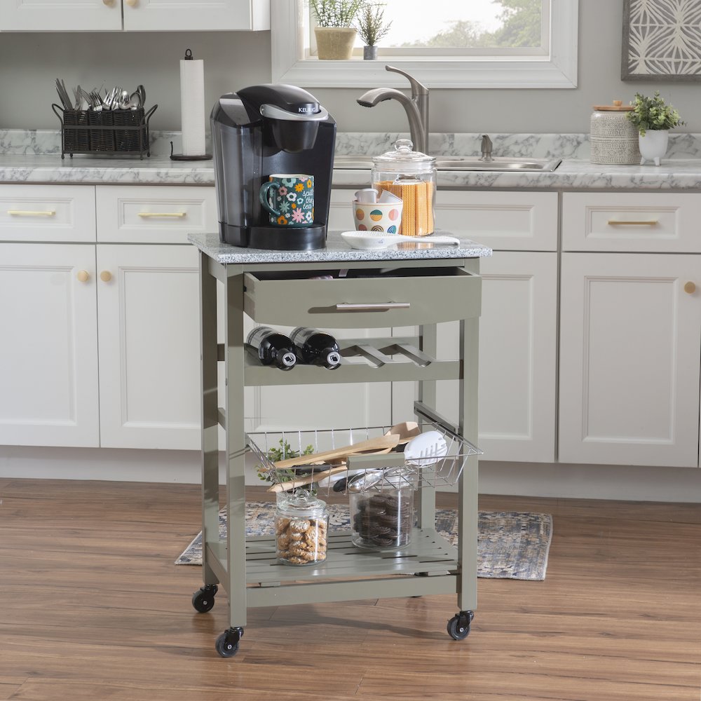Roger Gray Kitchen Island Granite Top