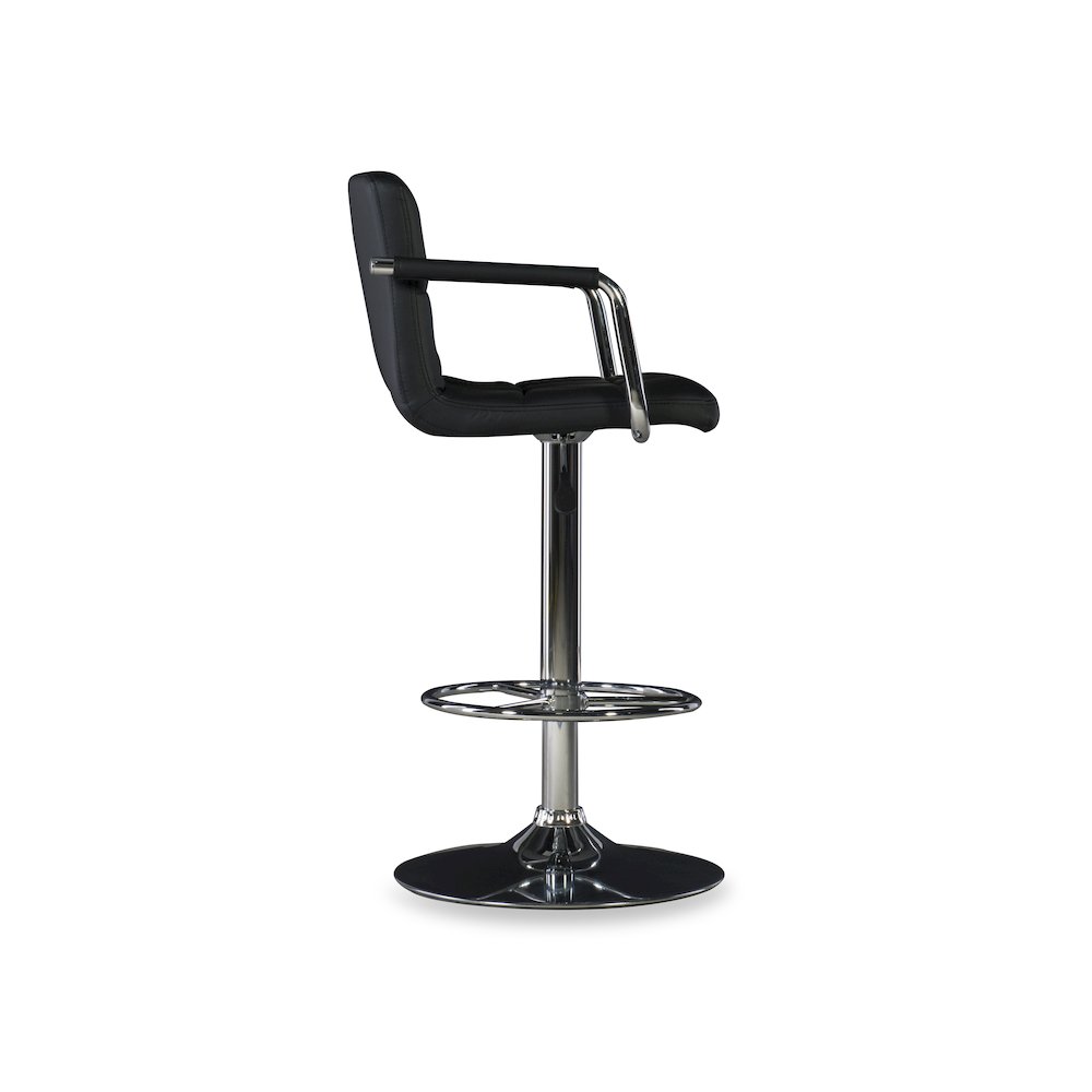 Black and Chrome Quilted Barstool