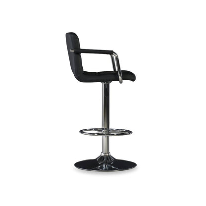 Black and Chrome Quilted Barstool