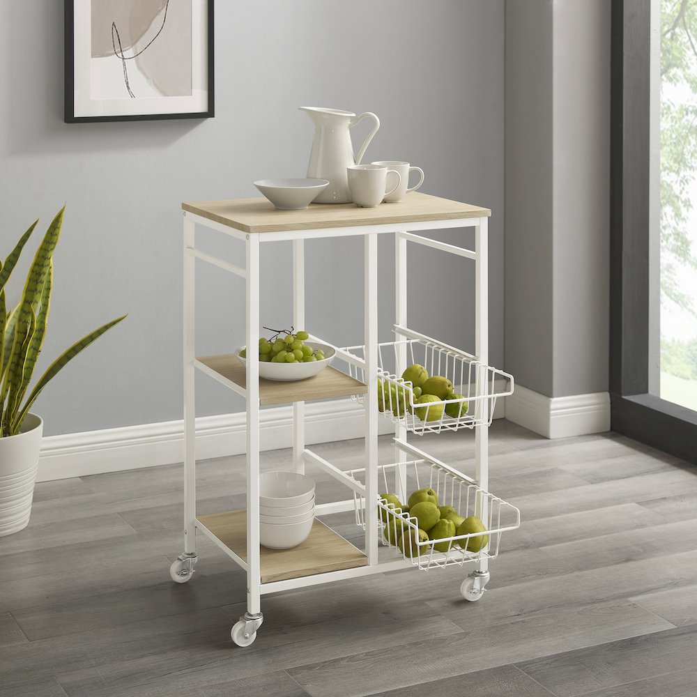 Alicia Small Kitchen Cart White