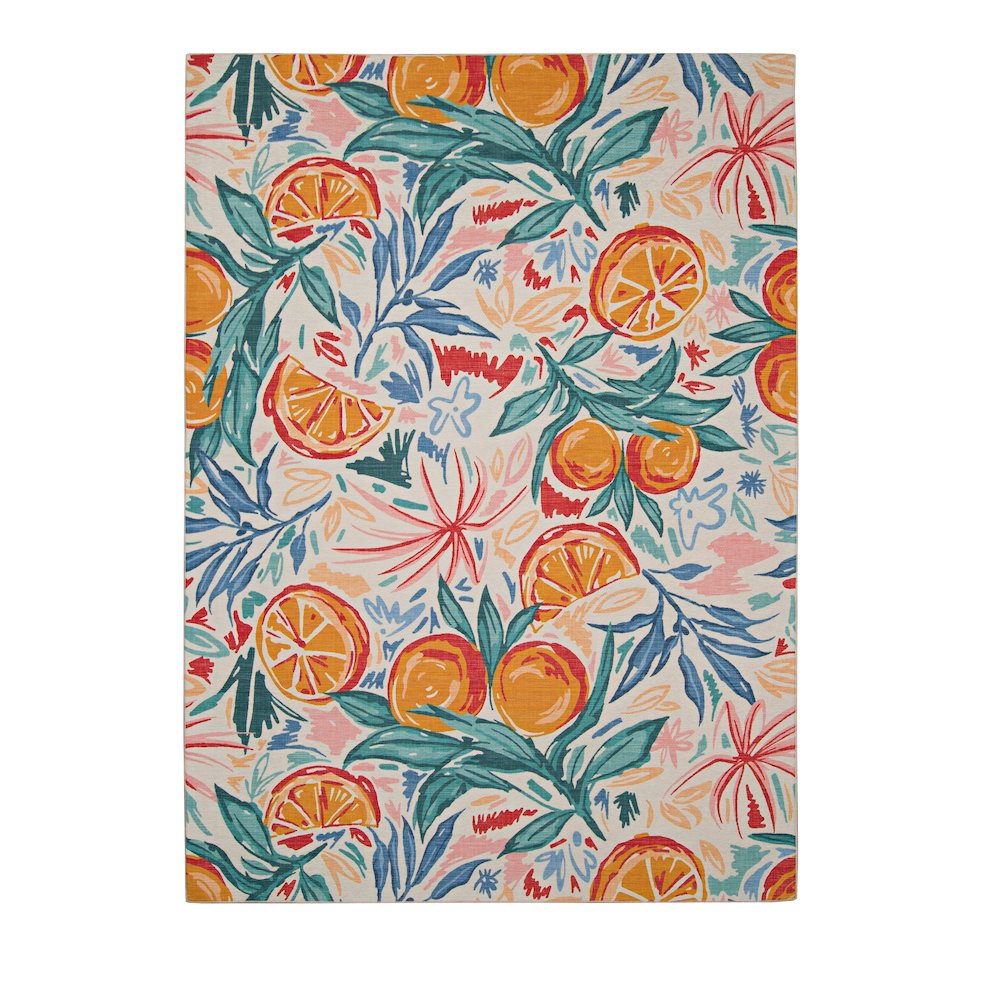 Outdoor Washable Pensacola Ivory & Orange 2' X 3', Rug