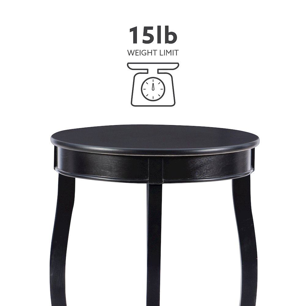 Black Round Table with shelf