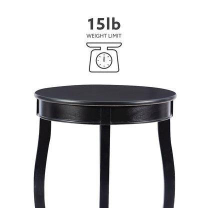 Black Round Table with shelf