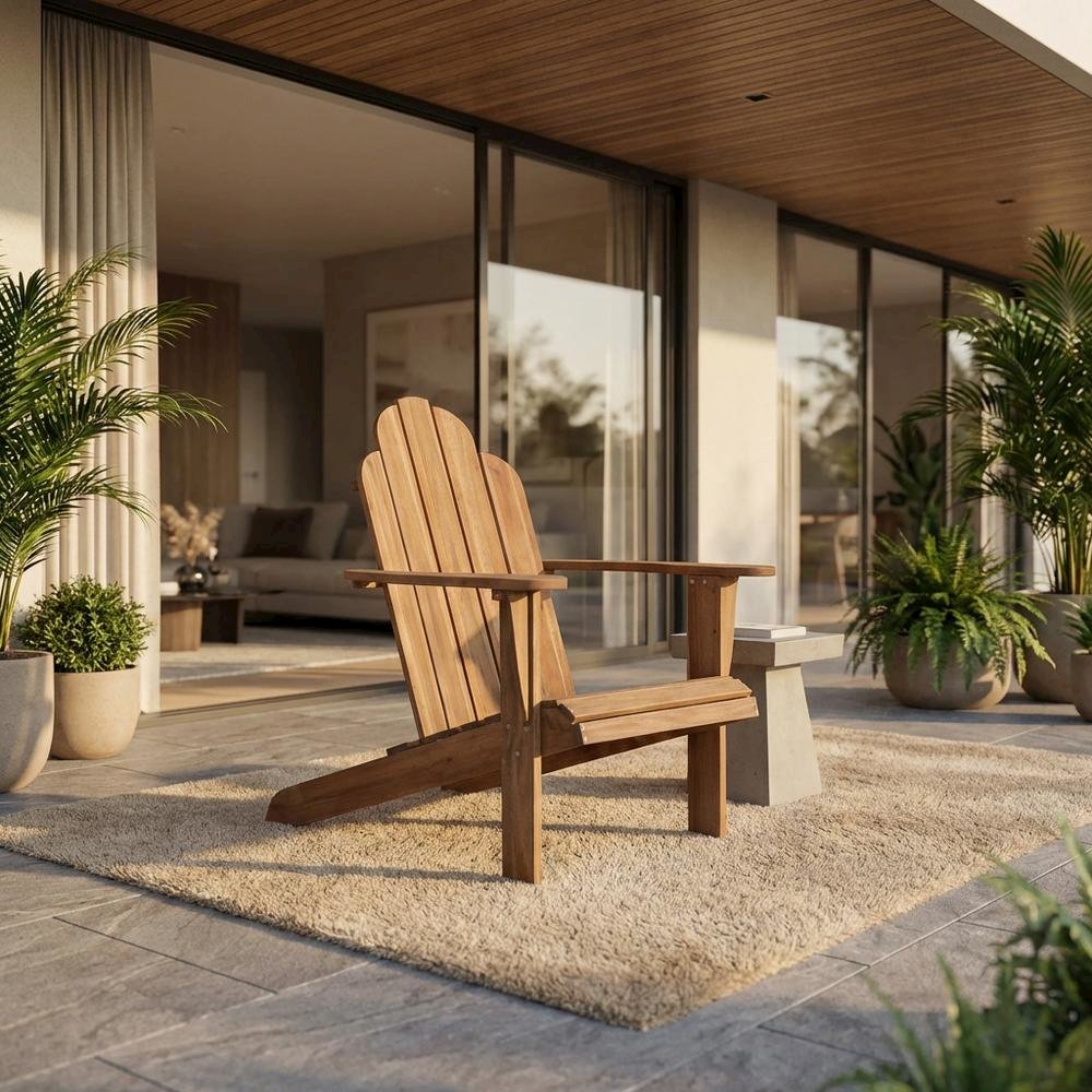 Acorn Adirondack Chair In Brown Solid Wood With Comfortable Design