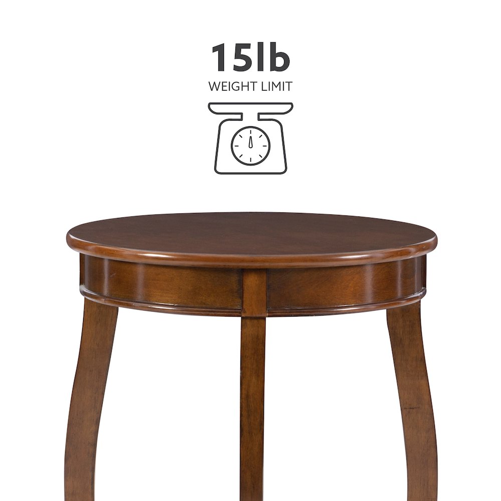 Hazelnut Round Table with shelf