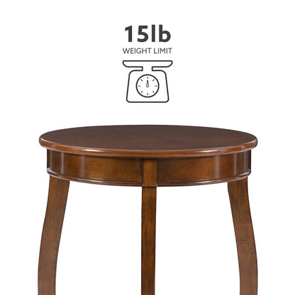 Hazelnut Round Table with shelf