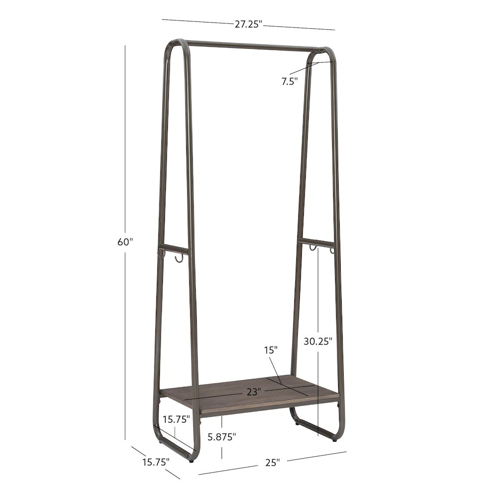 Bywood Clothing Rack Tall Pewter