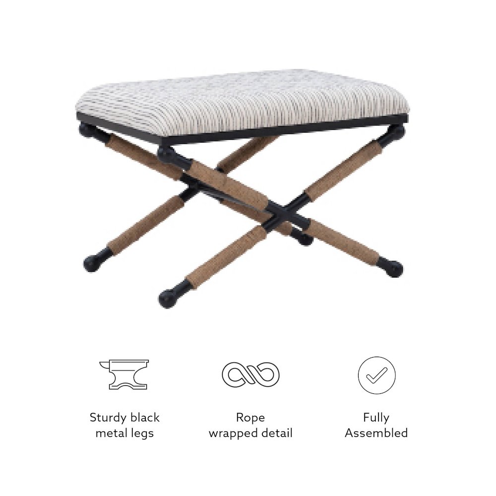 Ashburn Campaign Accent Stool Striped