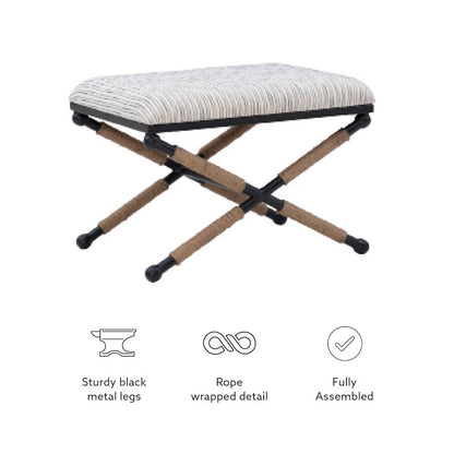 Ashburn Campaign Accent Stool Striped