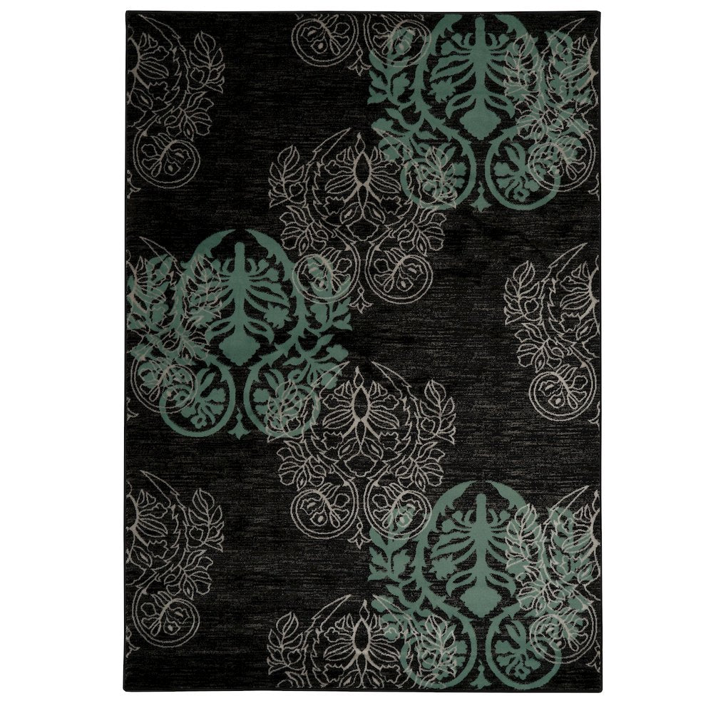 Milan Lana Black & Tuquoise 5x7.6, Rug