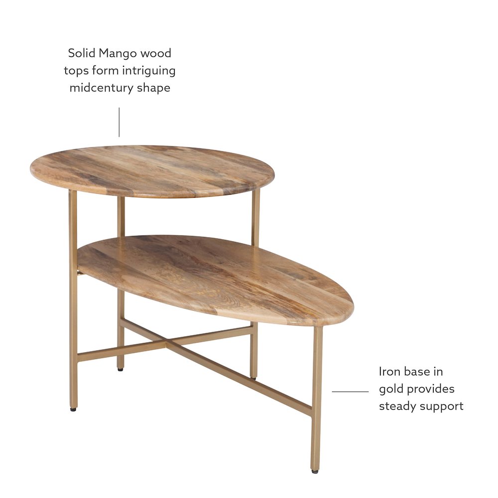 Tavin Two Tiered Coffee Table Natural Gold